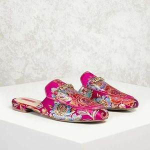 Brocade Floral Loafer Mules